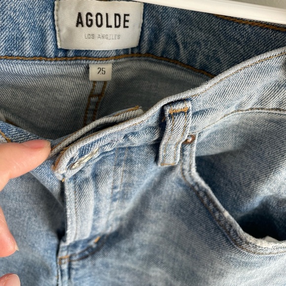 Agolde Merrel Mid-Rise Slim Straight Jeans - Light Wash Astray - Size 25 - Picture 5 of 15